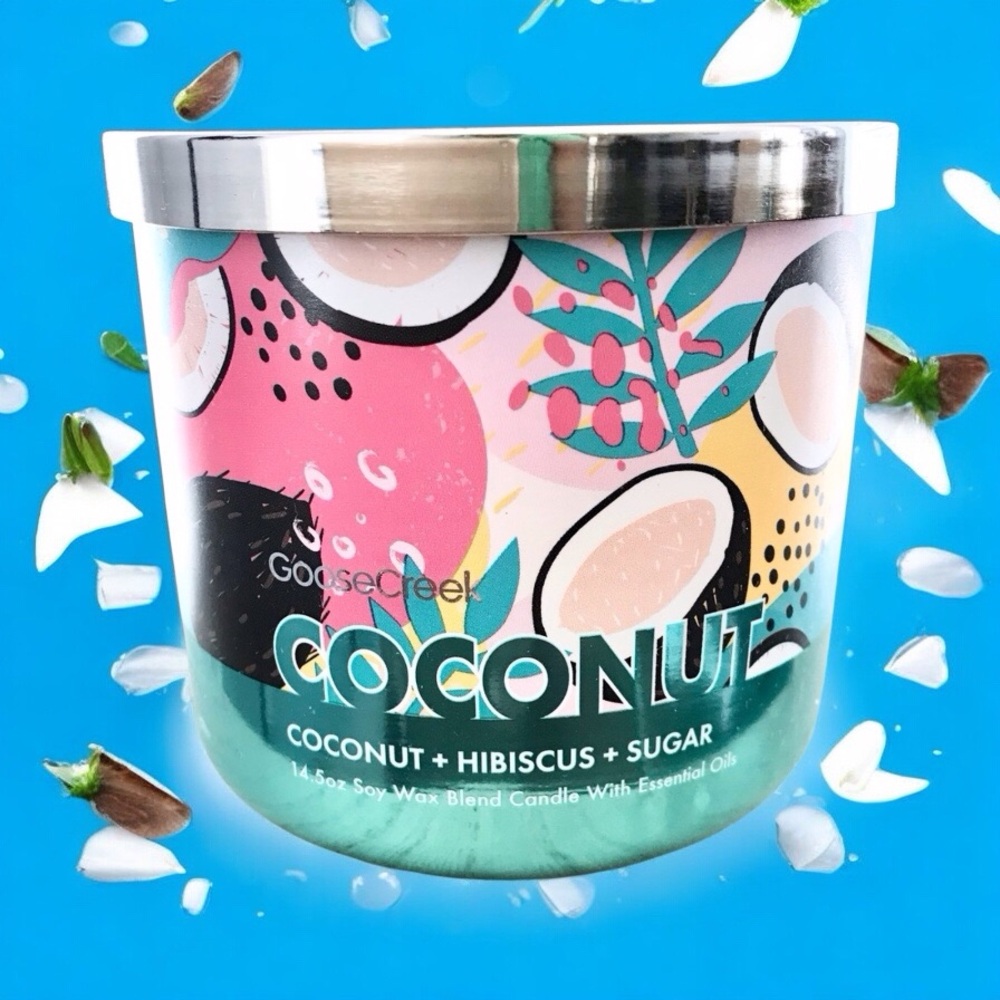 🆕40+ Hrs Coconut Hibiscus and Sugar 3 Wick Candle